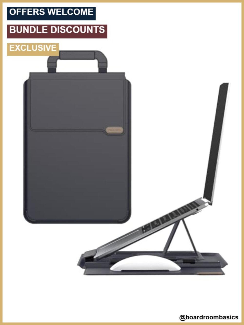 Nillkin 13-16in Laptop Sleeve with Dual-Angle Stand & Mouse Pad PU Leather